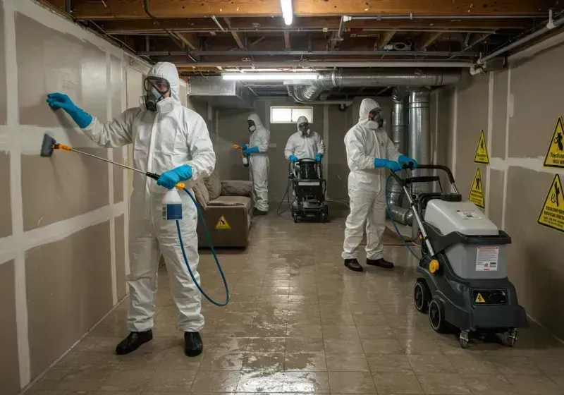 Basement Moisture Removal and Structural Drying process in Charleston, MO